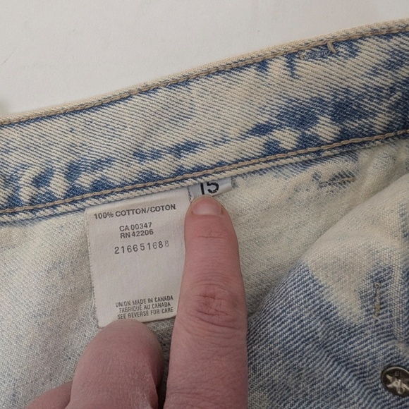 80s Stone Washed Denim Shorts Cut Offs High Rise Bleached Vintage Bermuda - Picture 4 of 12